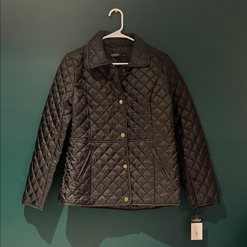 Lauren Ralph Lauren Quilted Black Utility Jacket size medium new with tag